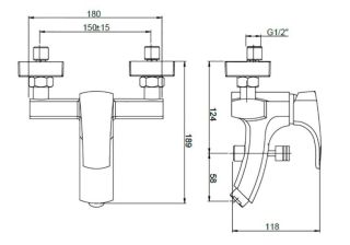 Смеситель для ванны Paini Angel ANCR111 хром